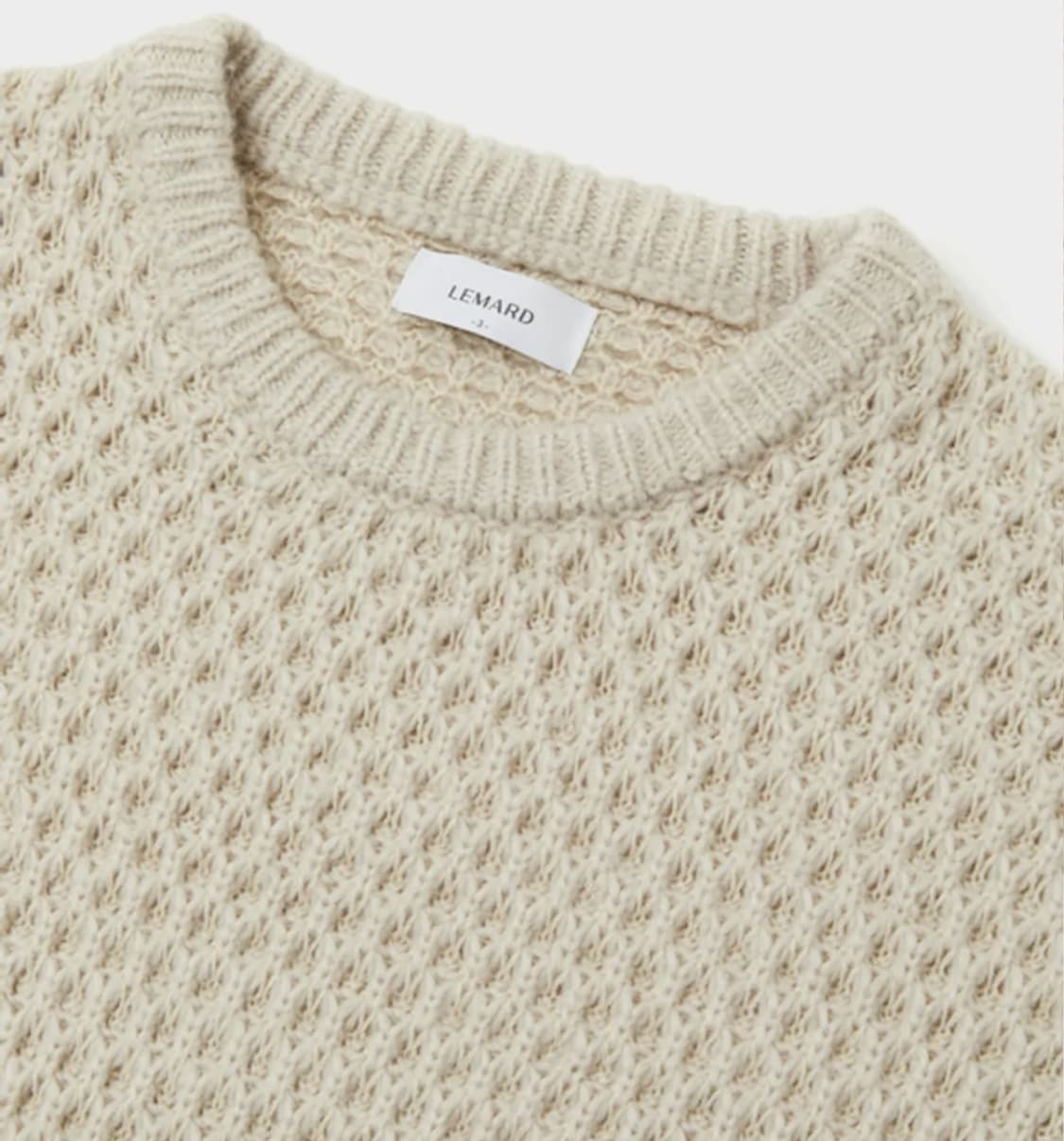 (새상품) 르마드 투톤 와플 울 니트 크림 2사이즈 상품이미지3