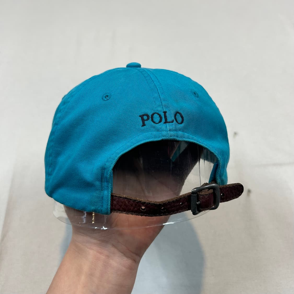 폴로 랄프로렌 아쿠아 블루 볼캡 모자 가죽스트랩 정품 상품이미지4