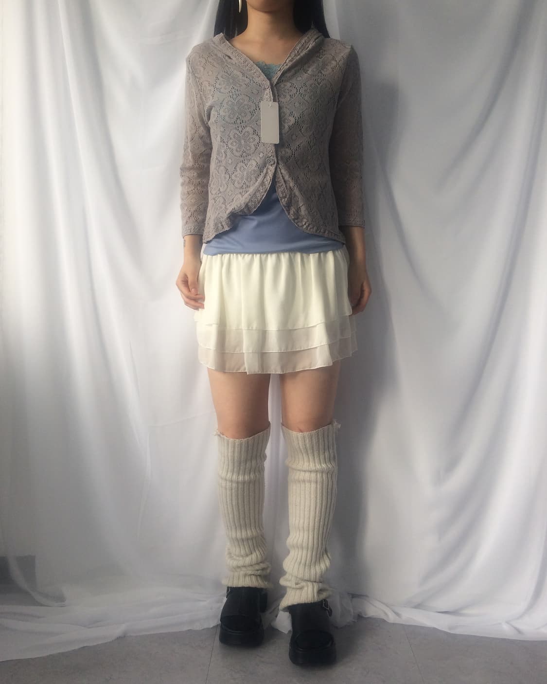 Pattern point hood cardigan 상품이미지1