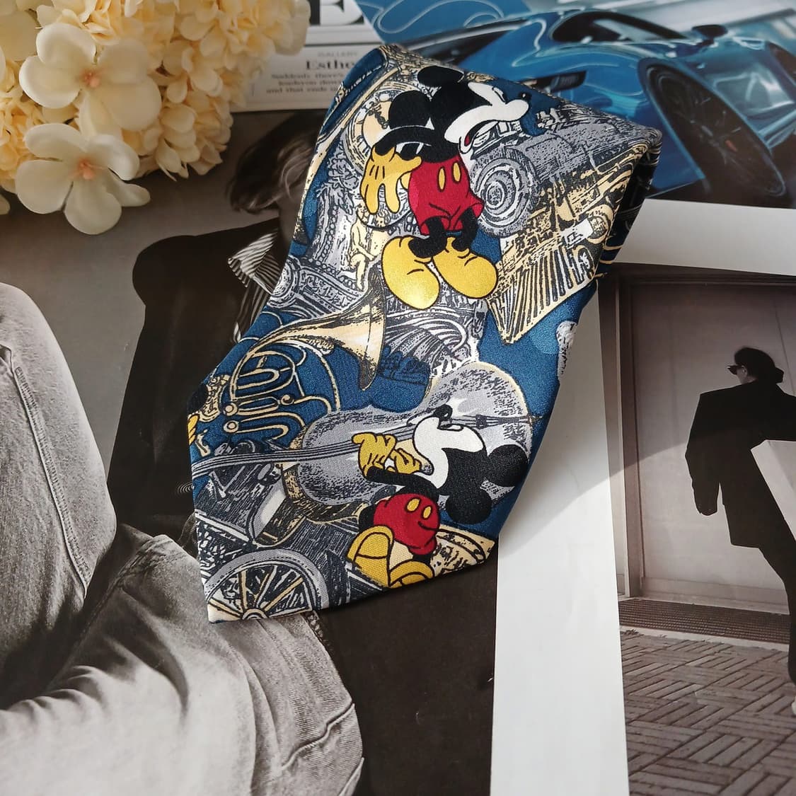 루니툰즈 실크 블루 미키 마우스 넥타이 10cm A+등급 A19356
 상품이미지1