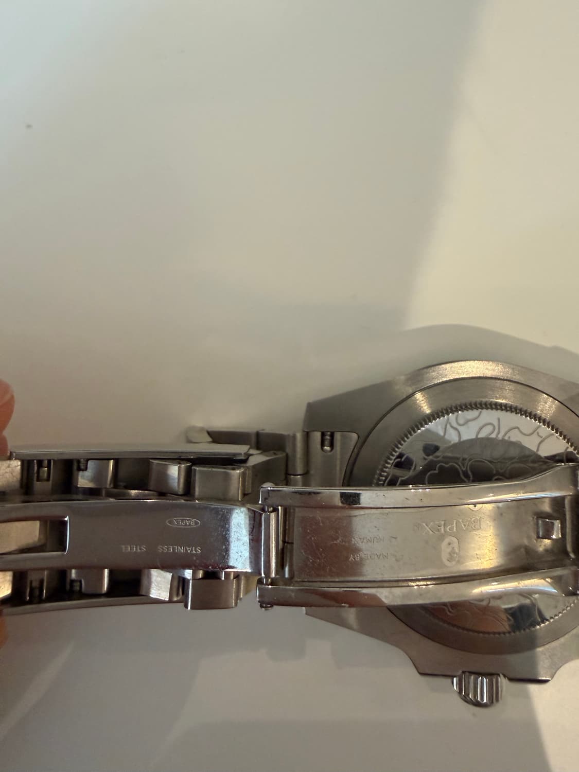 베이프 타입 1 베이펙스 워치 실버 그린 이 상품이미지5