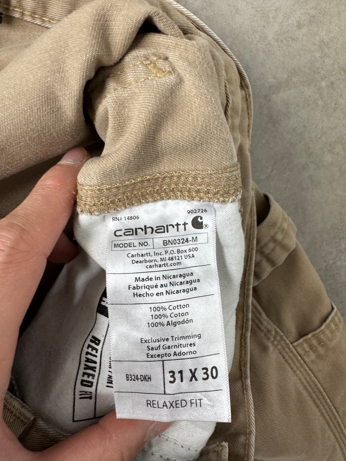 칼하트 카펜터 워크팬츠 상품이미지4