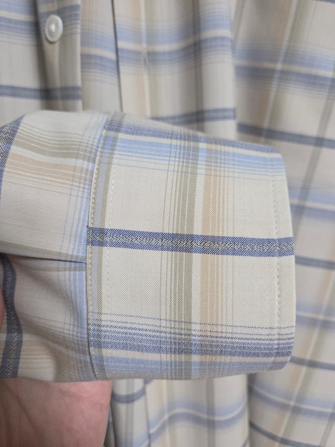 사이즈 4) 오라리 슈퍼 라이트 울 체크 셔츠 24ss 베이지 상품이미지4