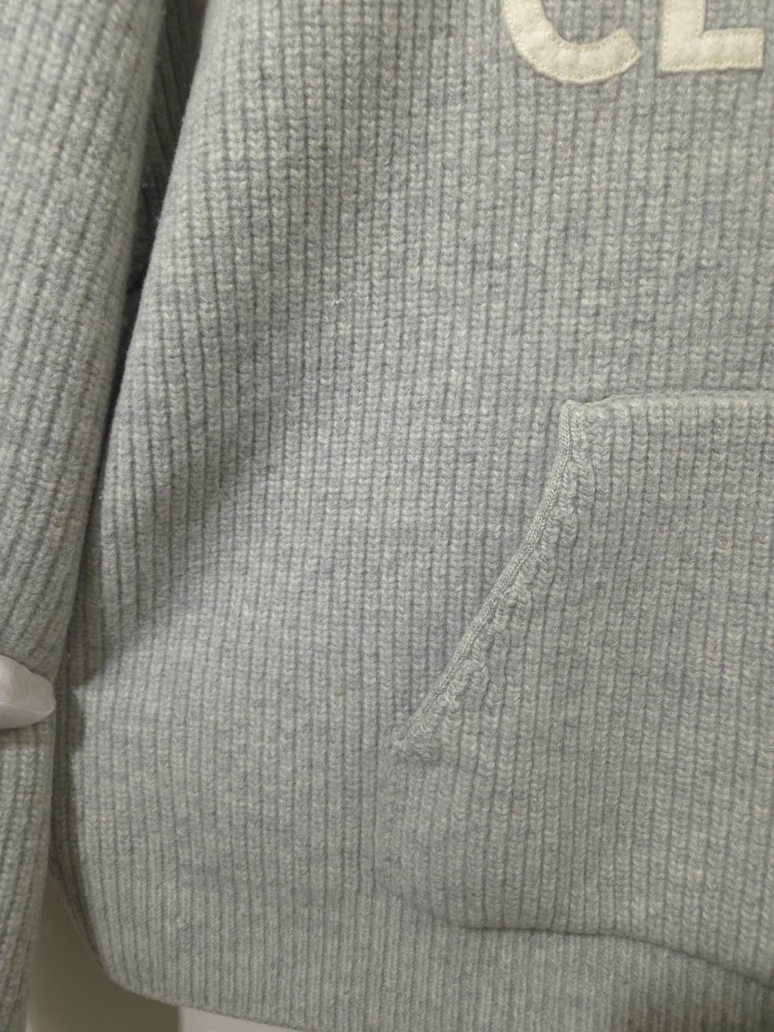 [새상품급] 셀린느 리브드 울 니트 후드 Gray L Size 상품이미지6