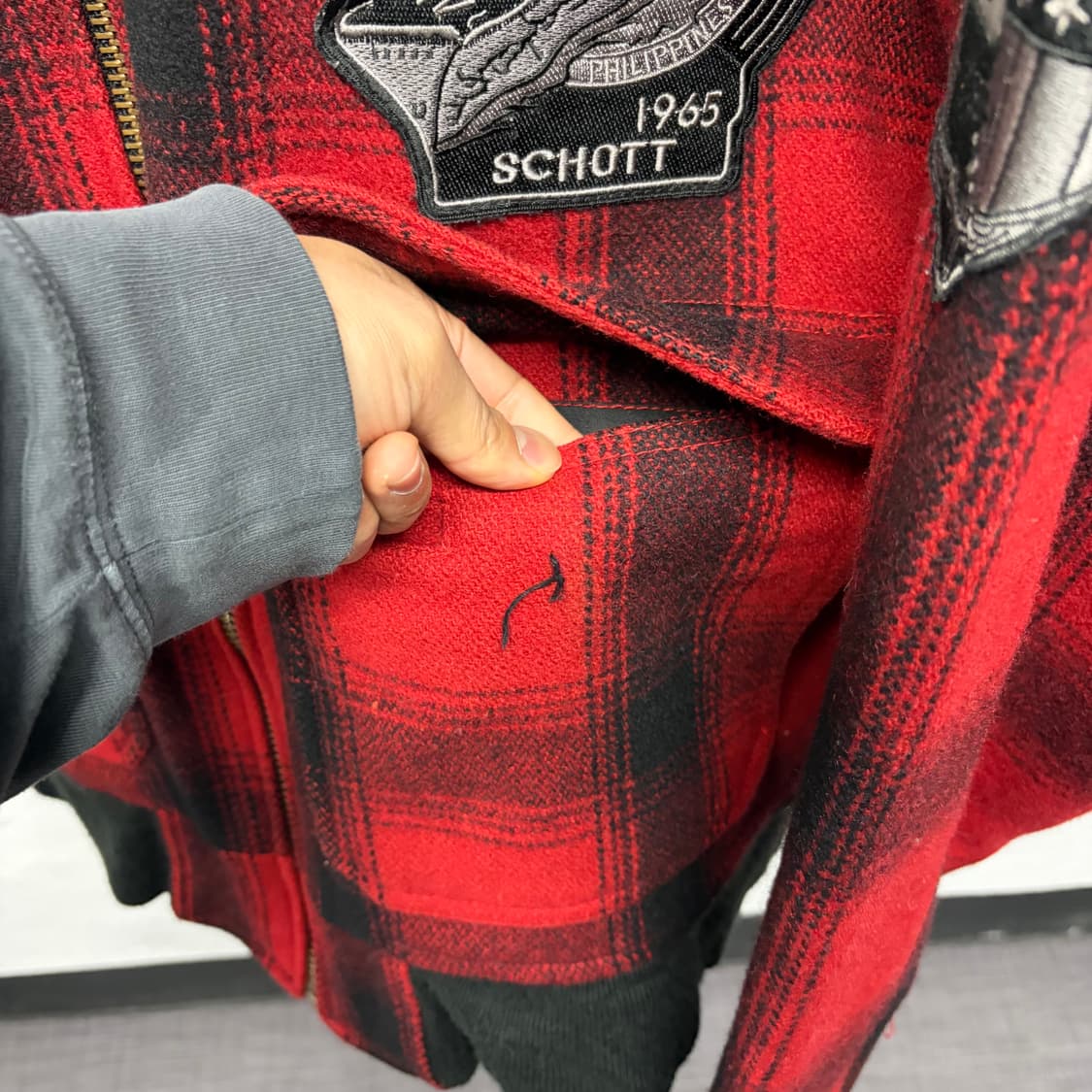 SCHOTT 버팔로 울 체크 G-1 상품이미지6