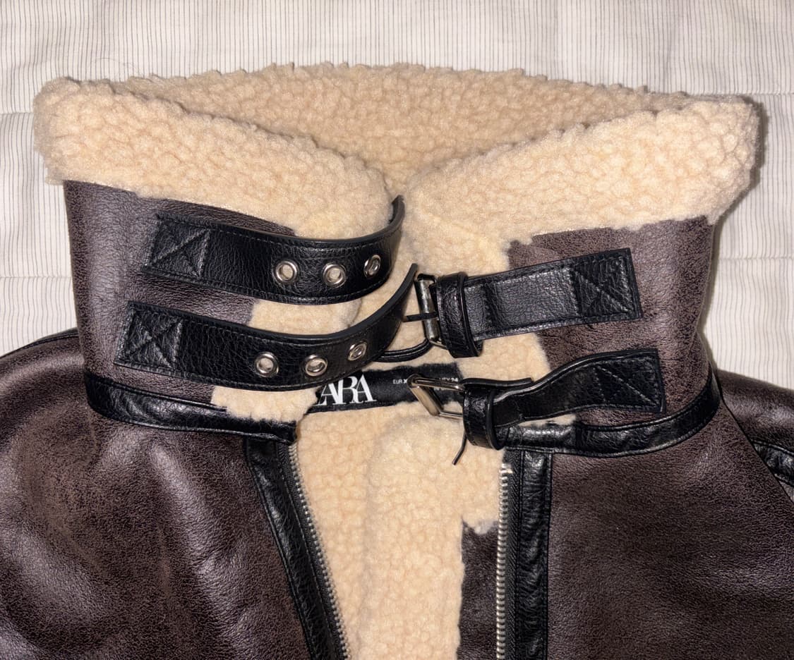 ZARA 가죽 무스탕 저켓 상품이미지4