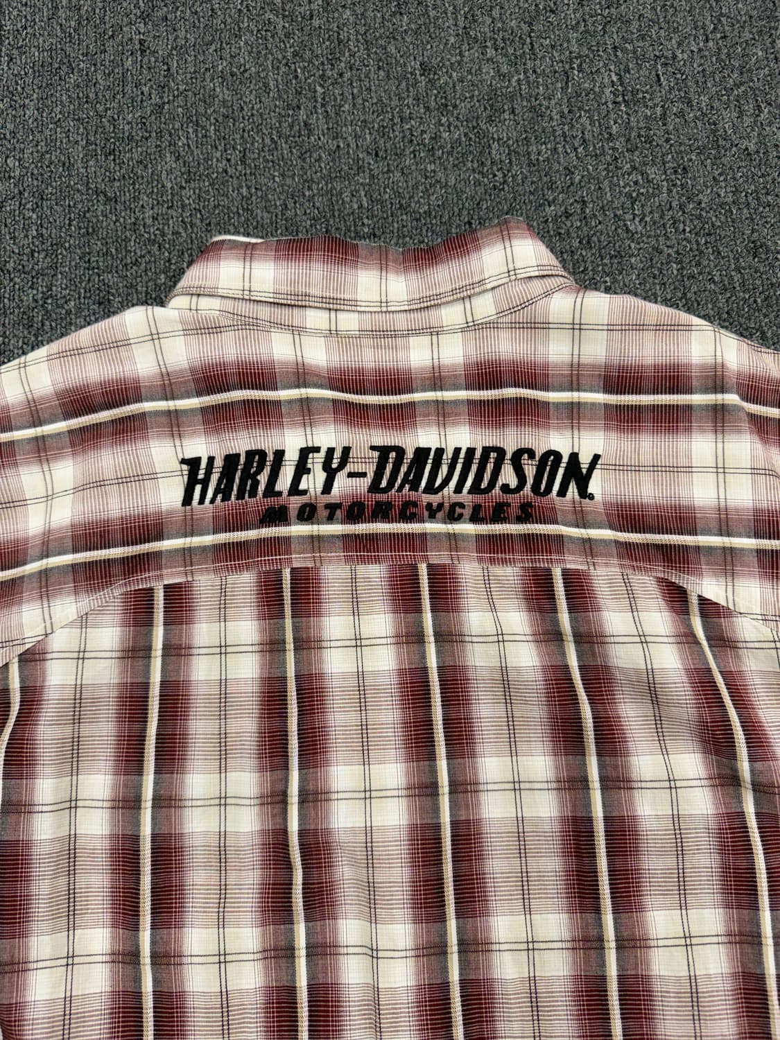 XL)할리데이비슨 빈티지 3포캣 체크패턴 반팔 셔츠 상품이미지6