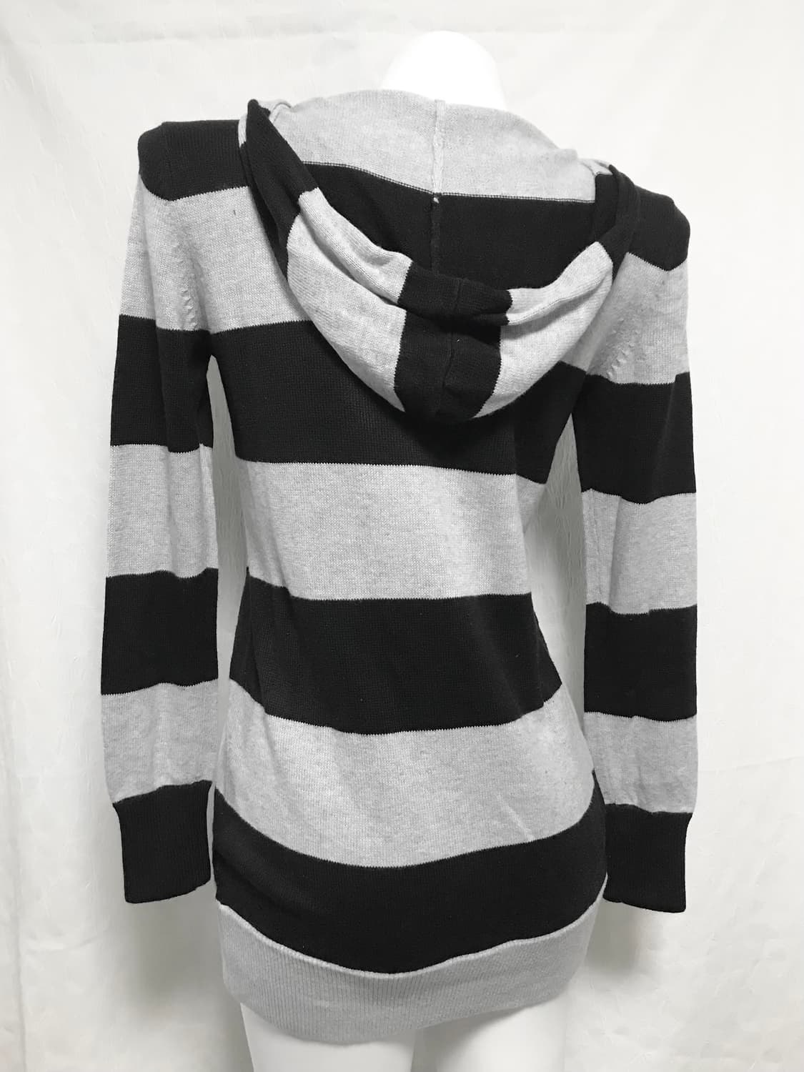 빈티지 니혼진 너드 스트라이프 니트 투웨이 후드 집업 상품이미지4
