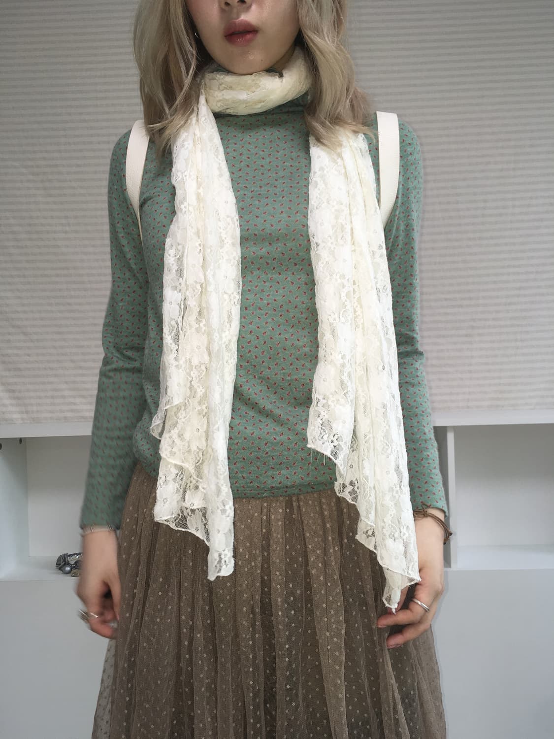 jpn vintage ivory lace muffler 상품이미지2
