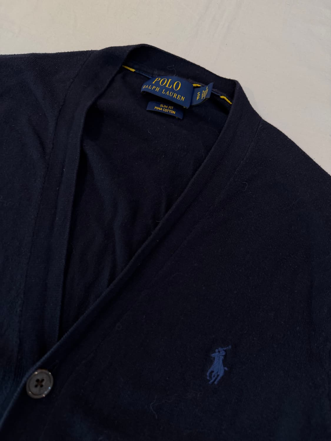폴로 랄프로렌 브이넥 코튼 니트 가디건 네이비 상품이미지2