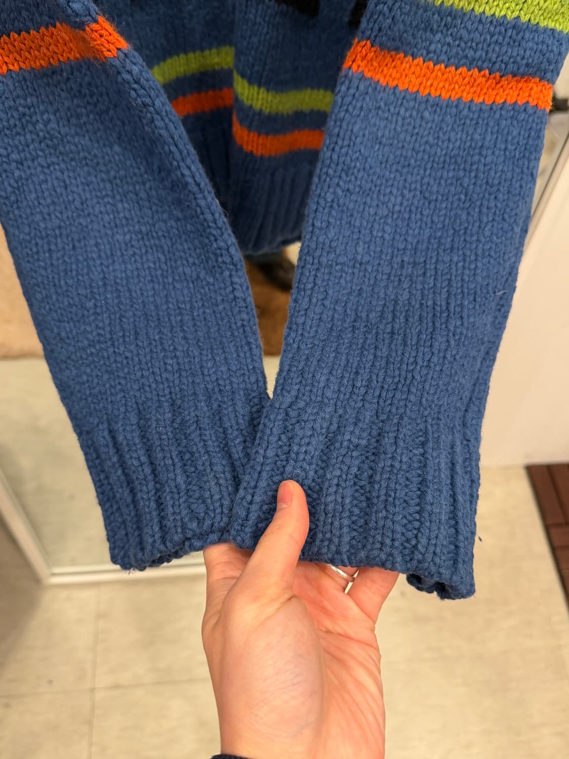 Vtg 빈티지 헤비울 코위찬 니트 집업 (made in Italy) 상품이미지4