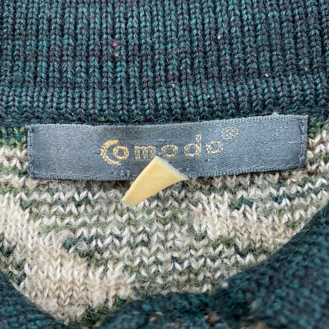 90s 코모도 빈티지 패턴 울 카라 니트 상품이미지6