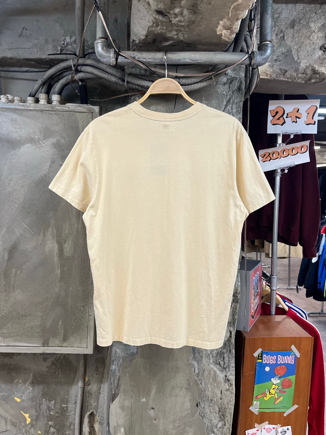 아미 스몰 하트 로고 반팔티 크림 L #csz3480 상품이미지2