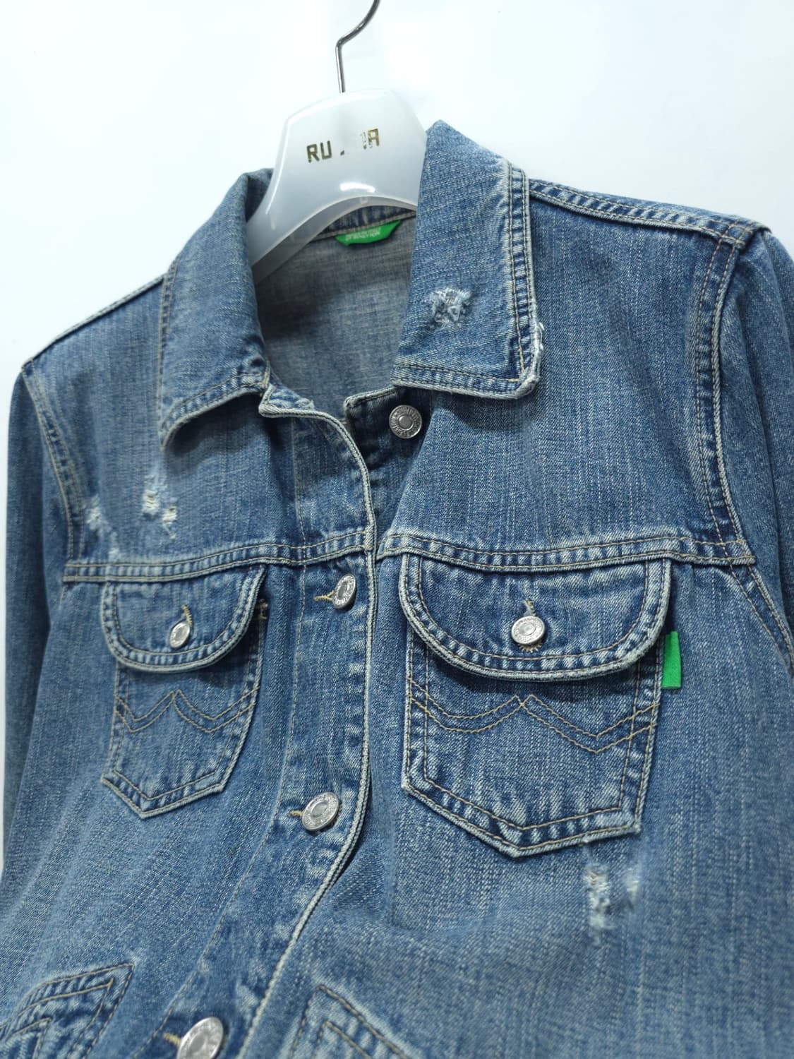 베네통 빈티지 워싱 데님 자켓(메이드인이태리,55사이즈) 상품이미지10