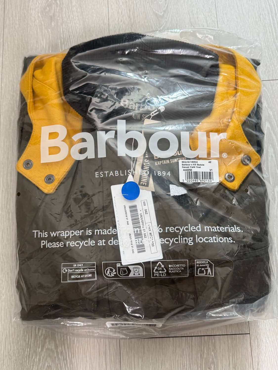 25fw 바버x캡틴선샤인 비데일 필드코트 올리브 42 상품이미지1