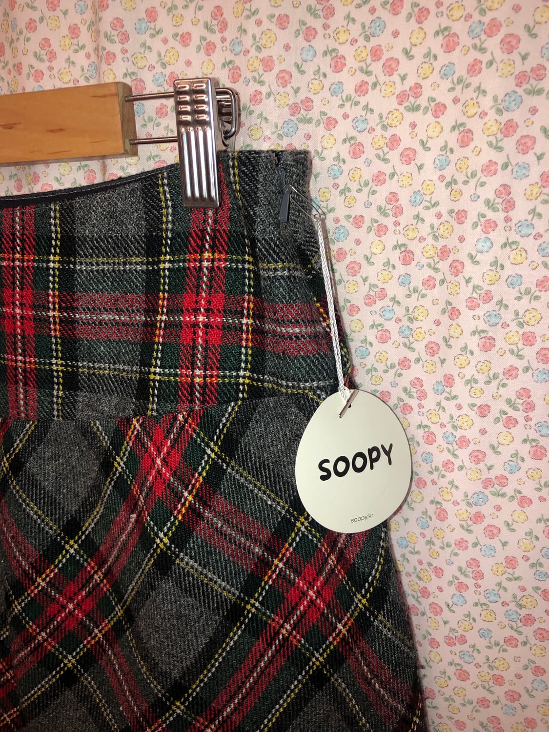 check wool mini skirt 상품이미지3