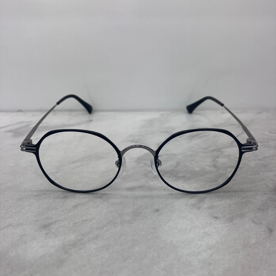 C70 크루세이드 Crusade 블랙 다각 오벌 메탈테 안경 상품이미지6