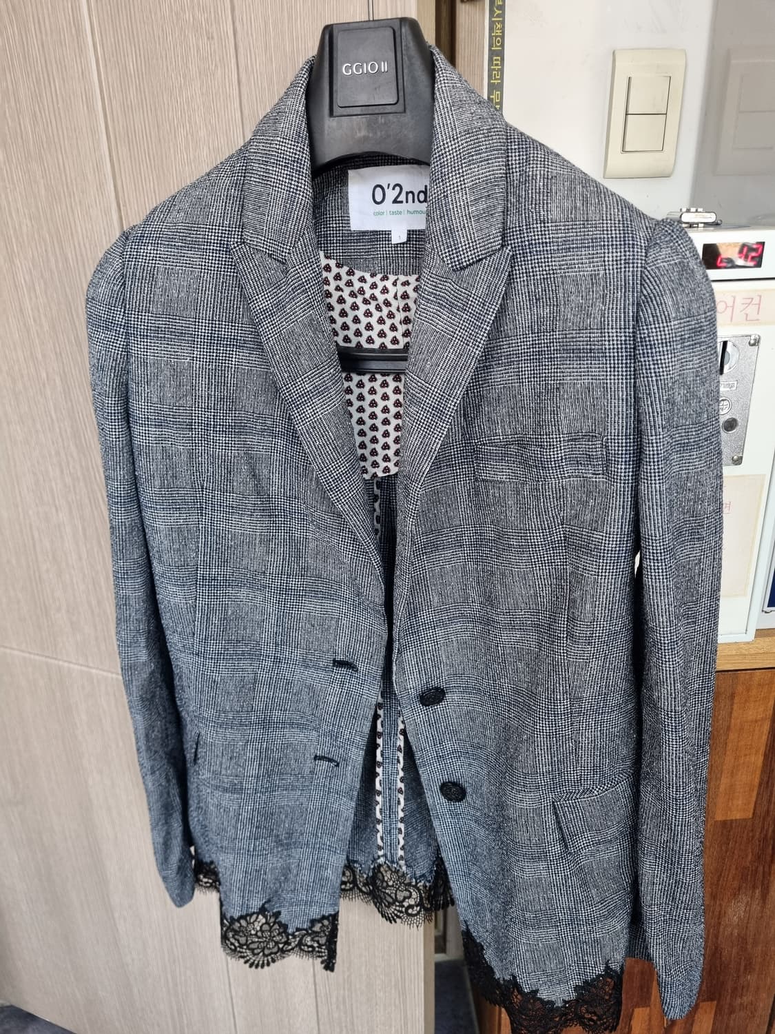 O'2nd 체크 레이스 블레이저 상품이미지1