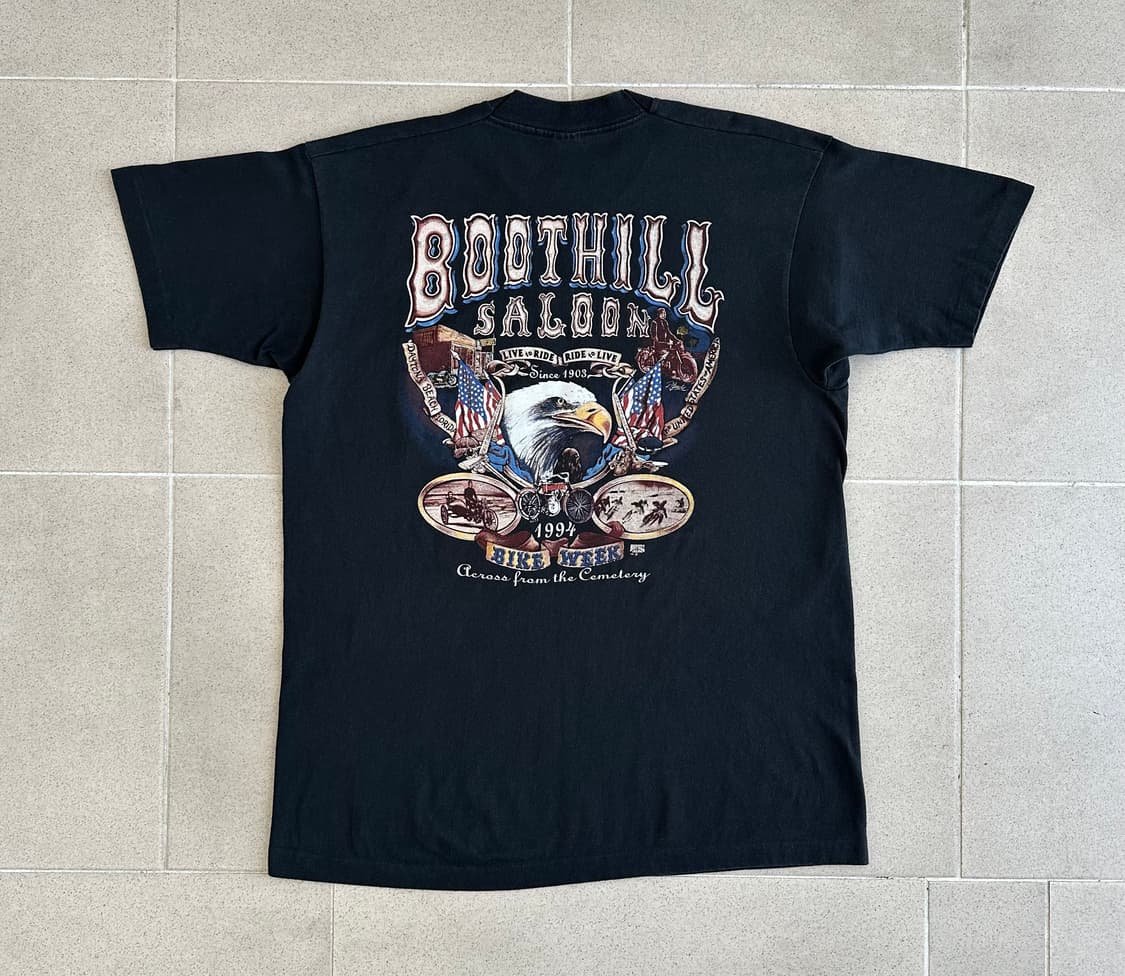 90s 빈티지 바이크 티셔츠 XL Boothill saloon USA 상품이미지1