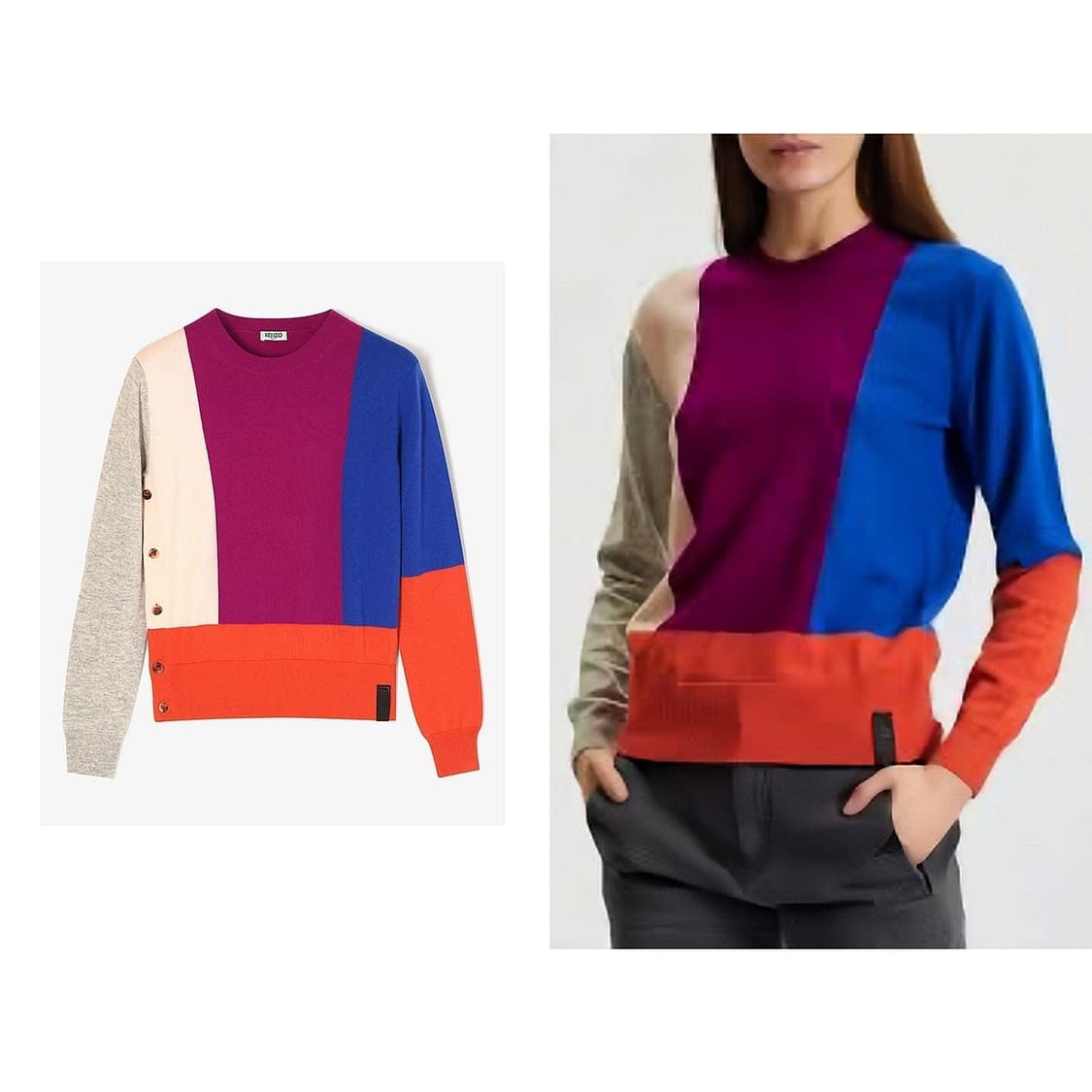 겐조 KENZO 울 캐시미어 멀티컬러 니트 스웨터 상품이미지1