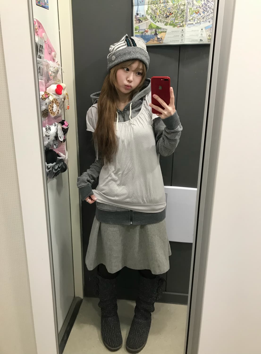 그레이 갭 엑스걸 별패턴 너드 니혼진 코디세트 상품이미지2