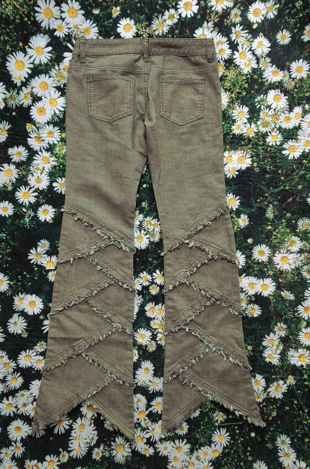 LOVE BOAT 카키색 데님 컷아웃 골반 팬츠 28 새상품 상품이미지3