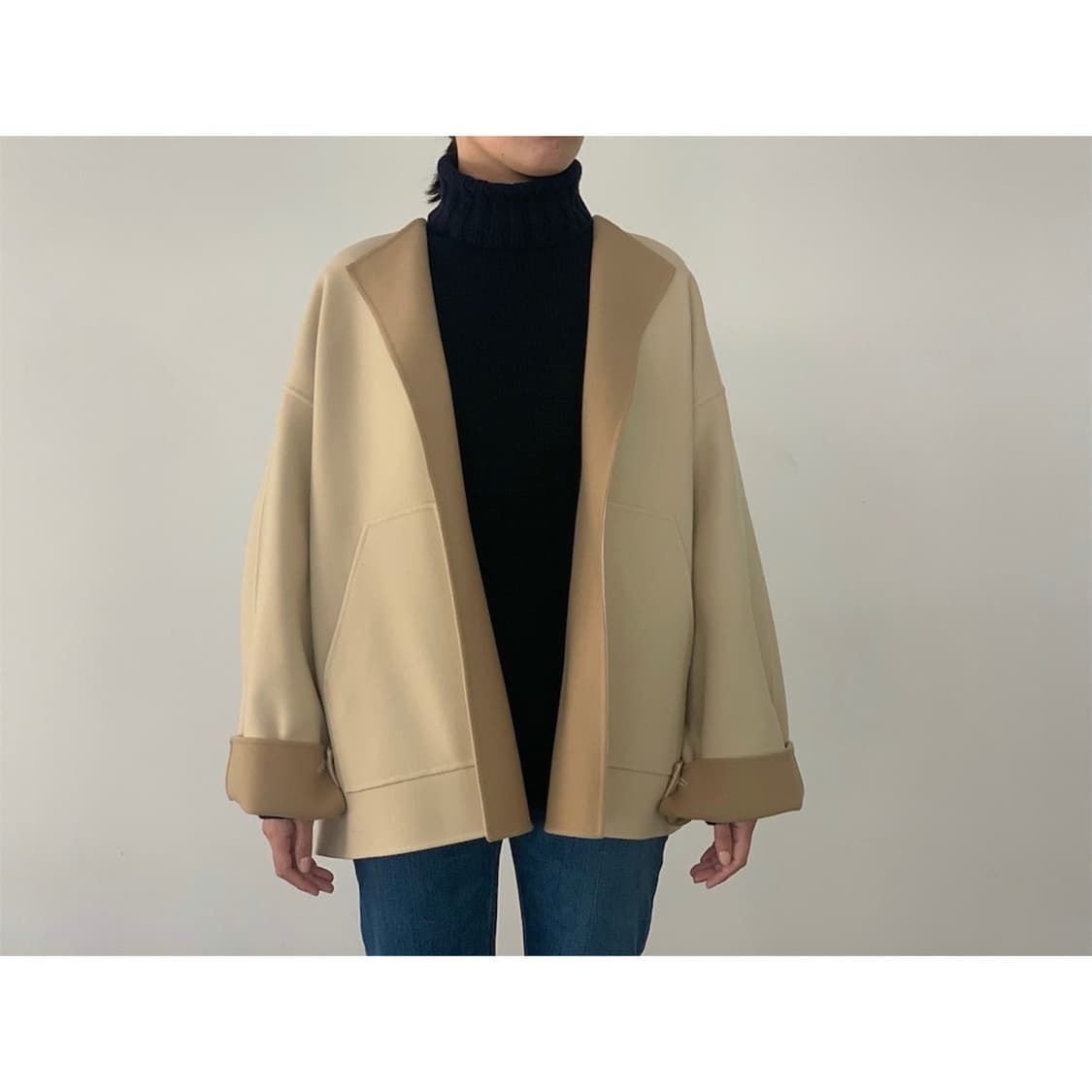 오라리 AURALEE 멜튼 노칼라 블루종 재킷 상품이미지3