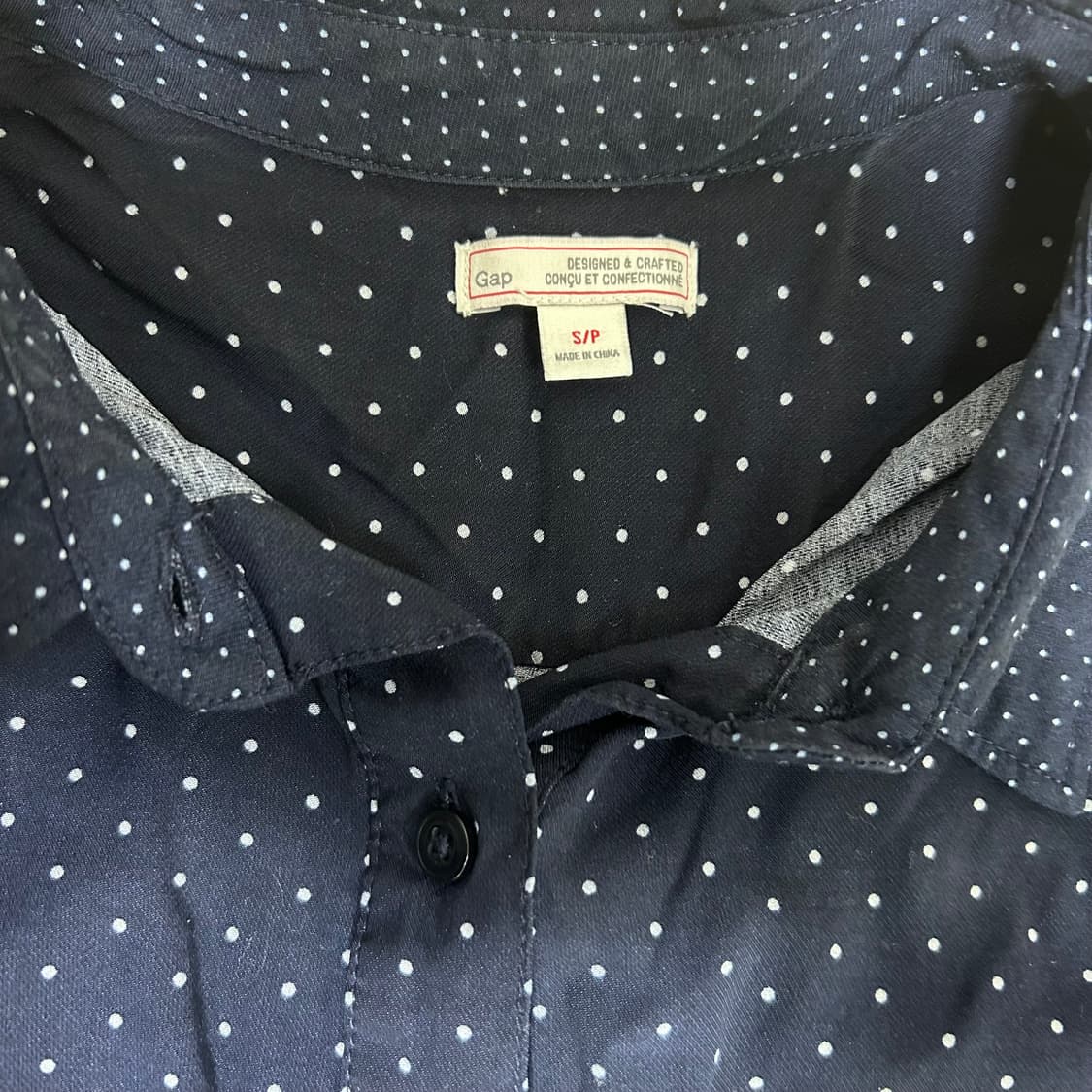 갭 도트 셔츠 미니 원피스 네이비 상품이미지3