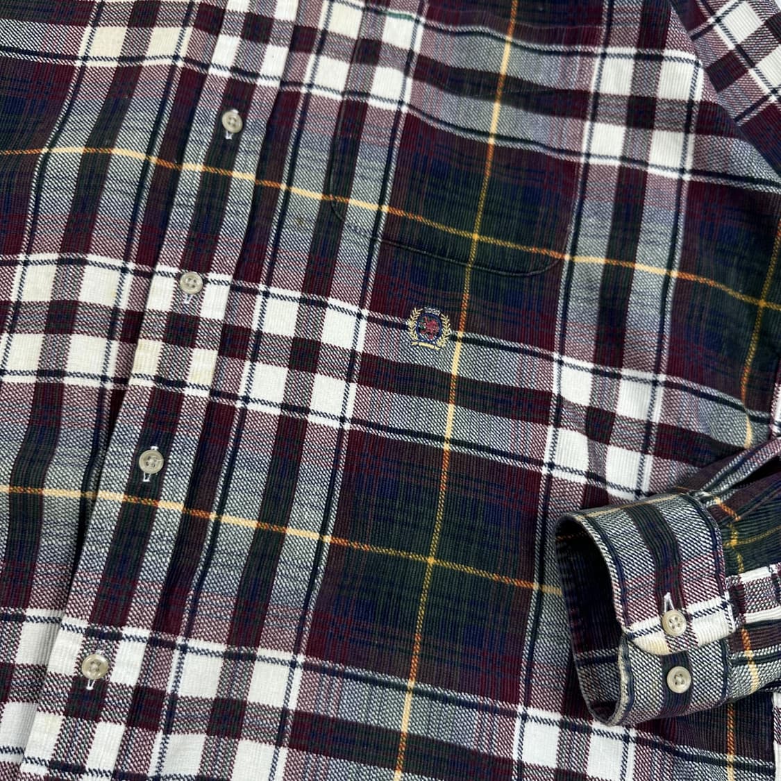 타미힐피거 크레스트 포켓 타탄 체크셔츠 (실측 XL) 상품이미지3