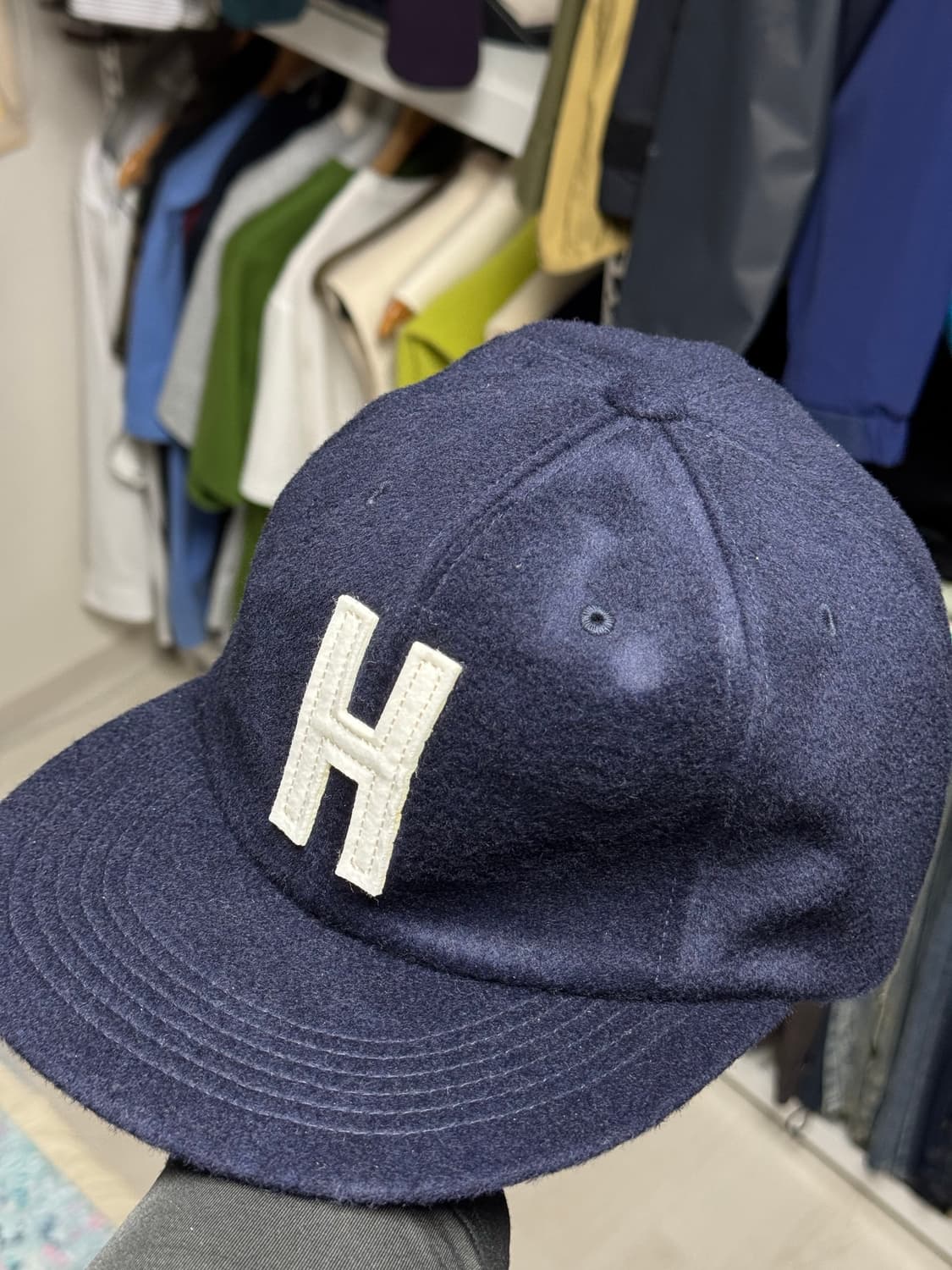 처칠롬퍼 H - 6 PANNEL WOOL CAP NAVY 상품이미지2