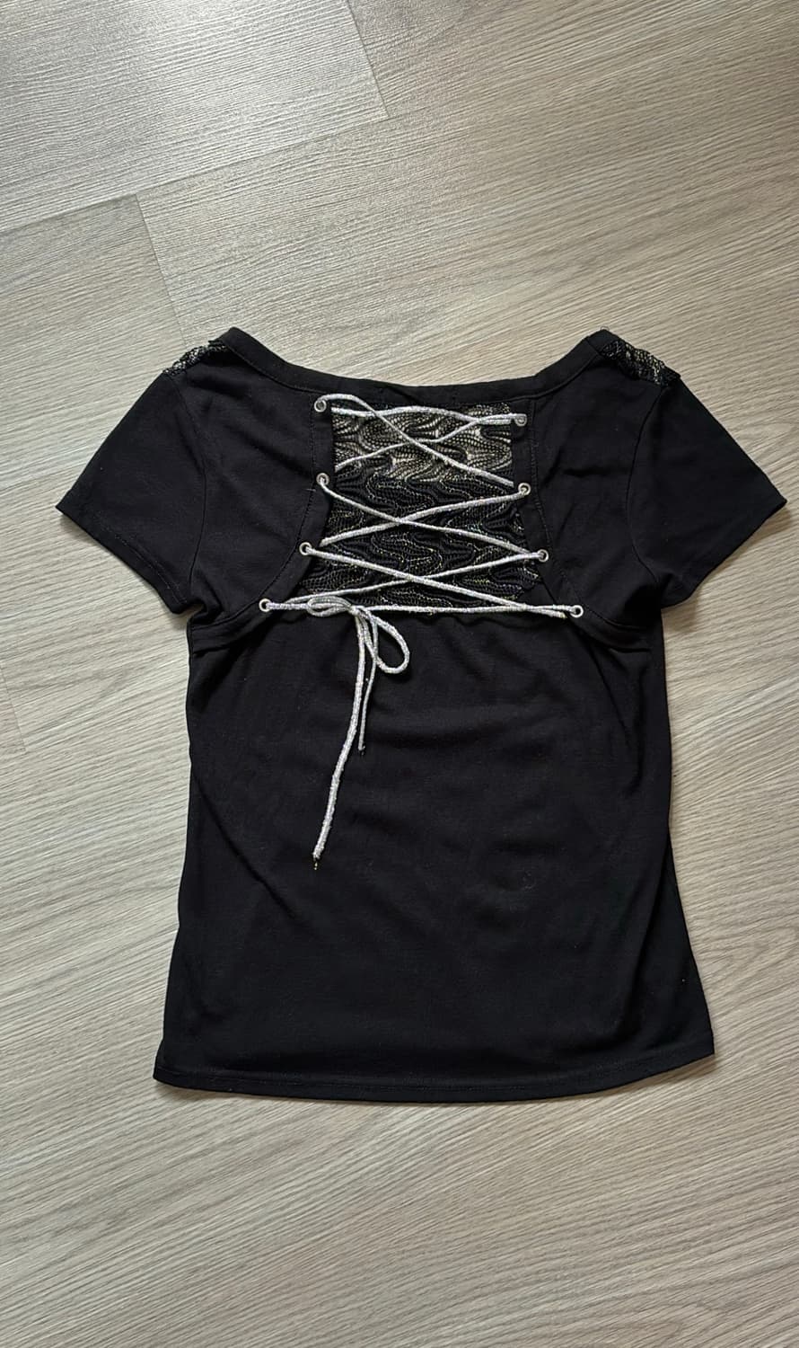 back detail ribbon T shirt 상품이미지3