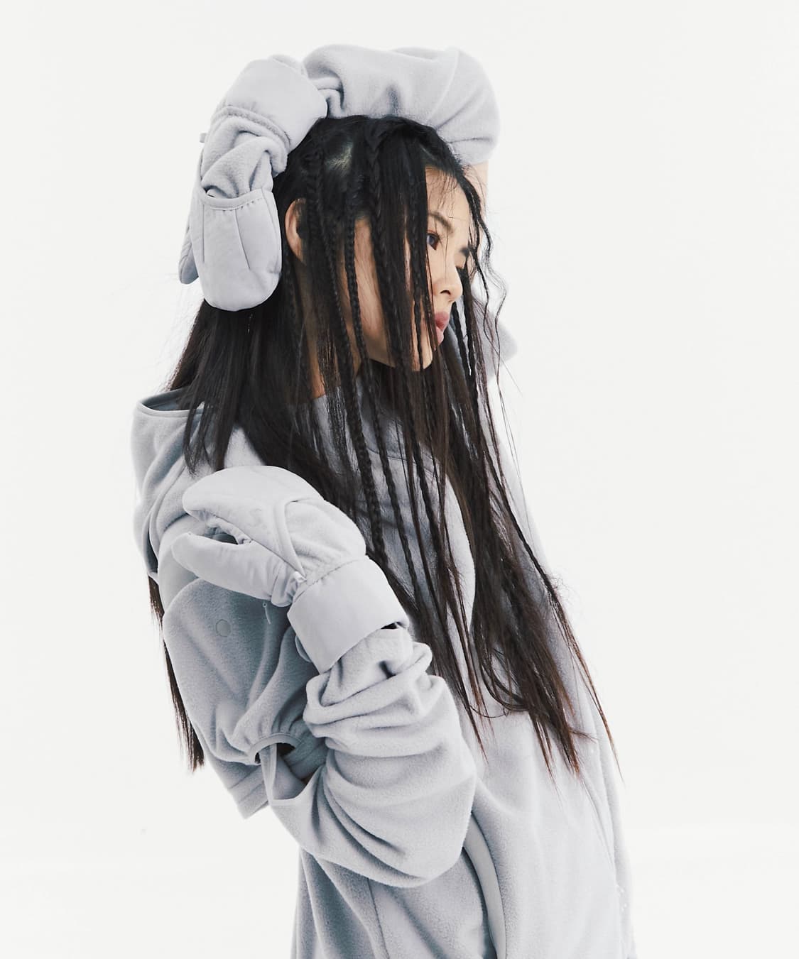 {정가 11.9} 오호스 회색 장갑 투폴드 플리스 미튼 글러브 그레이 상품이미지1