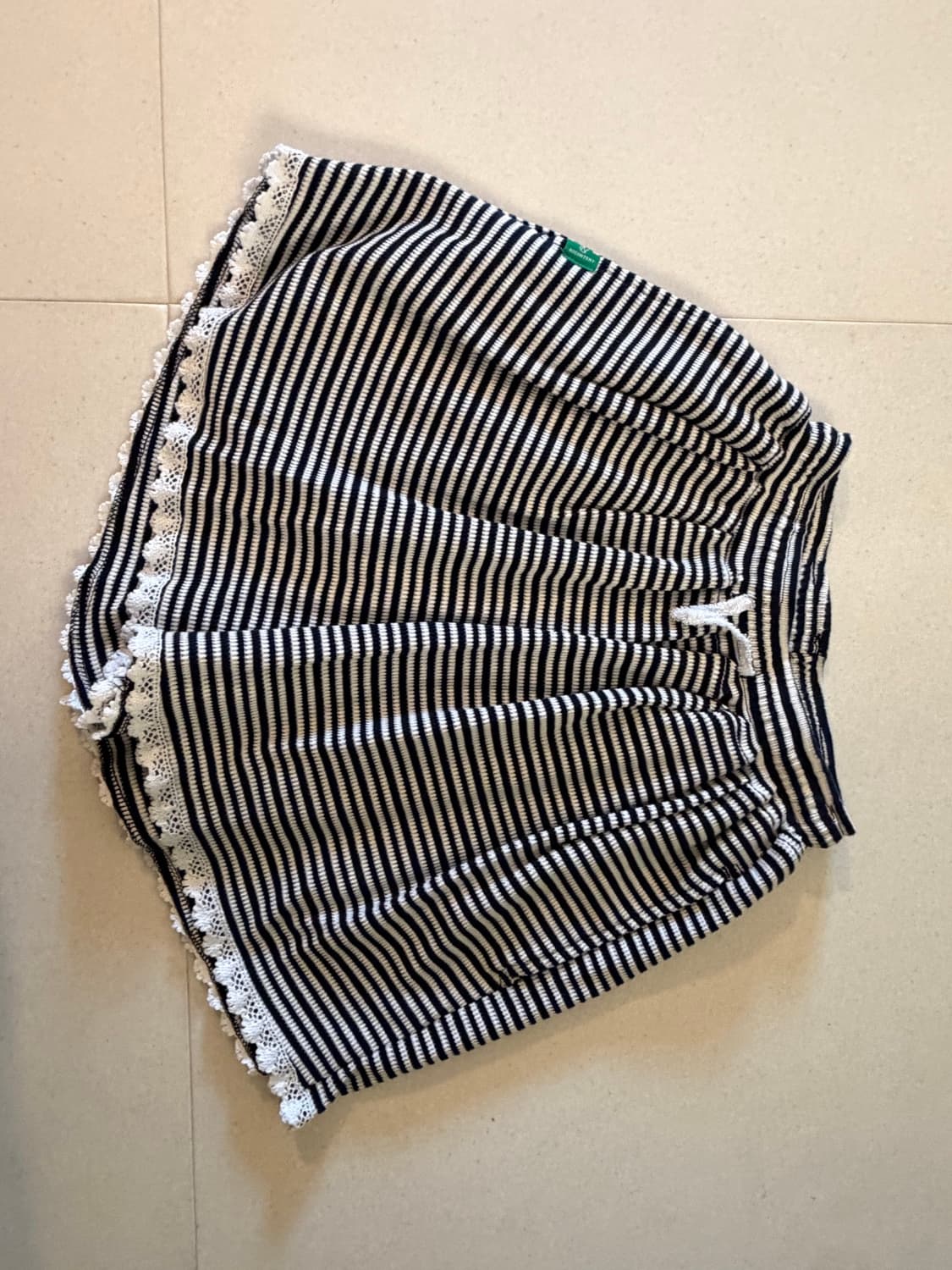 노컨텐츠 반바지 197. Stripe Lace Shorts_Navy 상품이미지4