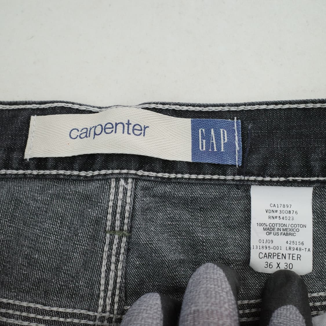 00s 올드 갭 GAP 빈티지 카펜터 데님 팬츠 36/30 (다크그레이) 상품이미지5