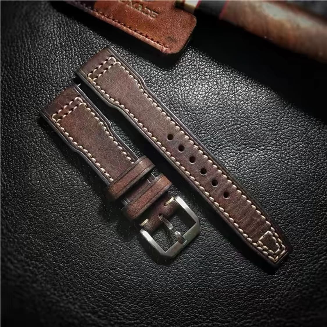 Oceanora 핸드메이드 가죽 시계줄 20/21/22mm 상품이미지1