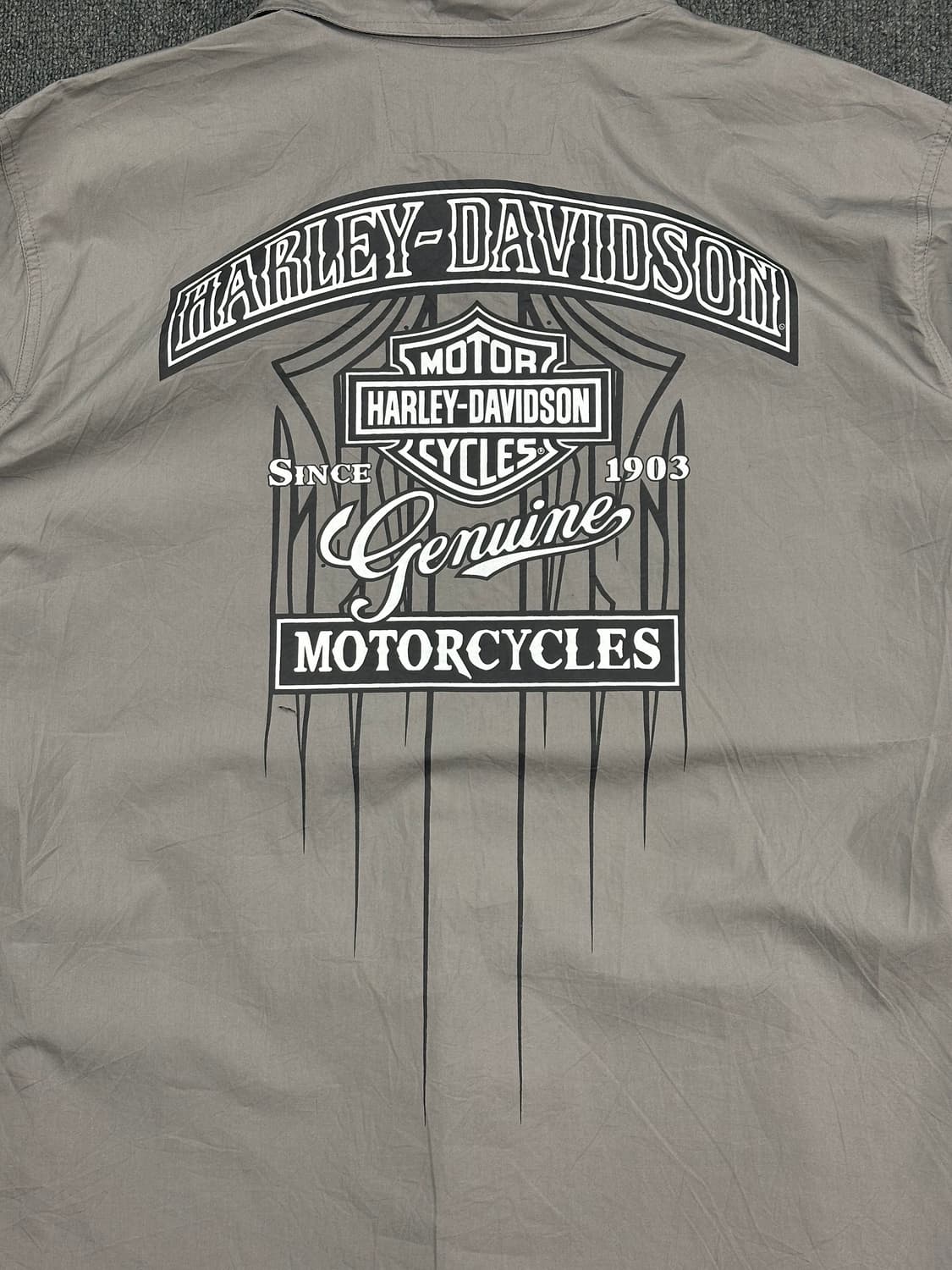 2XL)할리데이비슨 빈티지 프린팅 그레이 반팔셔츠 상품이미지9