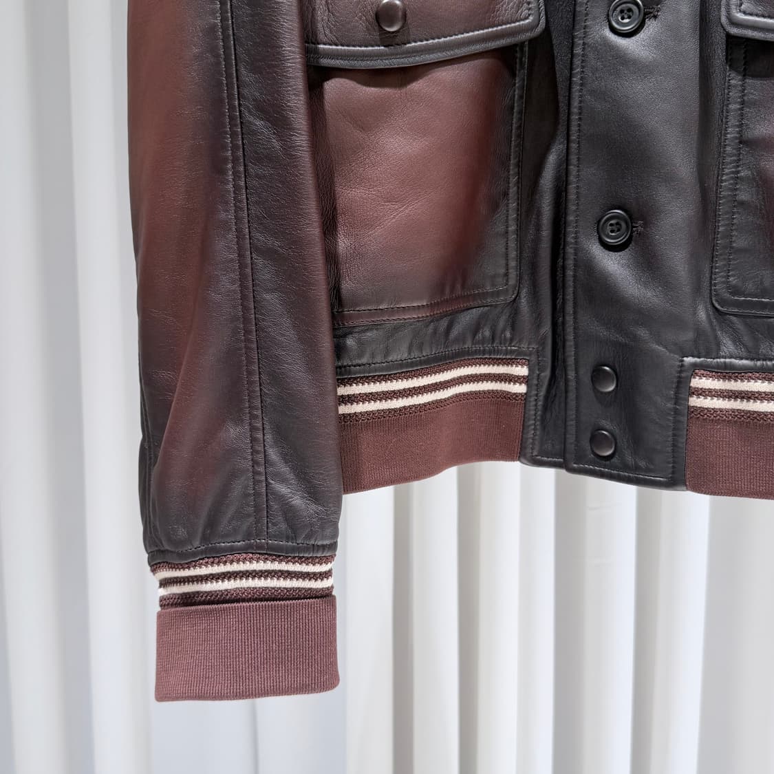 (A/50) / 벨루티 파티나 레더 자켓 브라운 상품이미지5