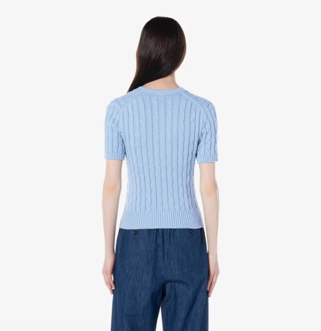 라코스테 스카이블루 소라 케이블 반팔 니트 가디건 90 상품이미지3