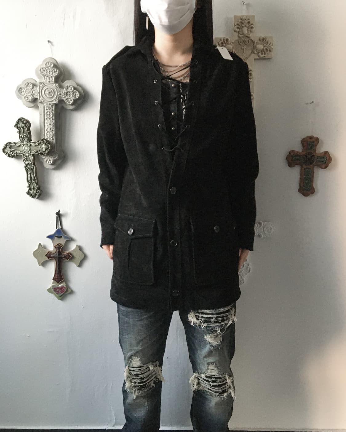 Lace up point suede jacket 상품이미지6