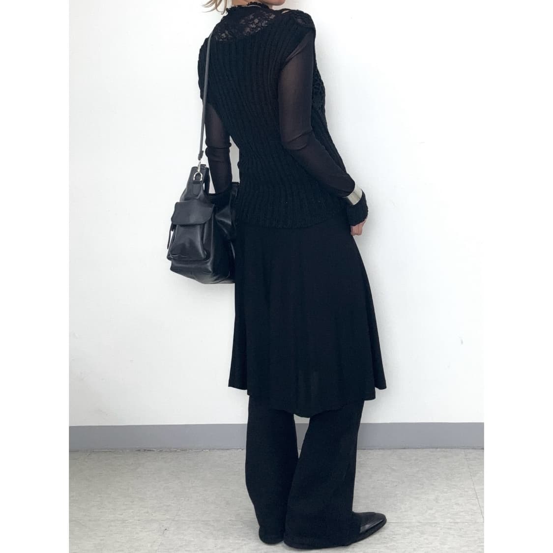 빈티지 소니아리키엘 블랙 드레이핑 스커트 상품이미지2