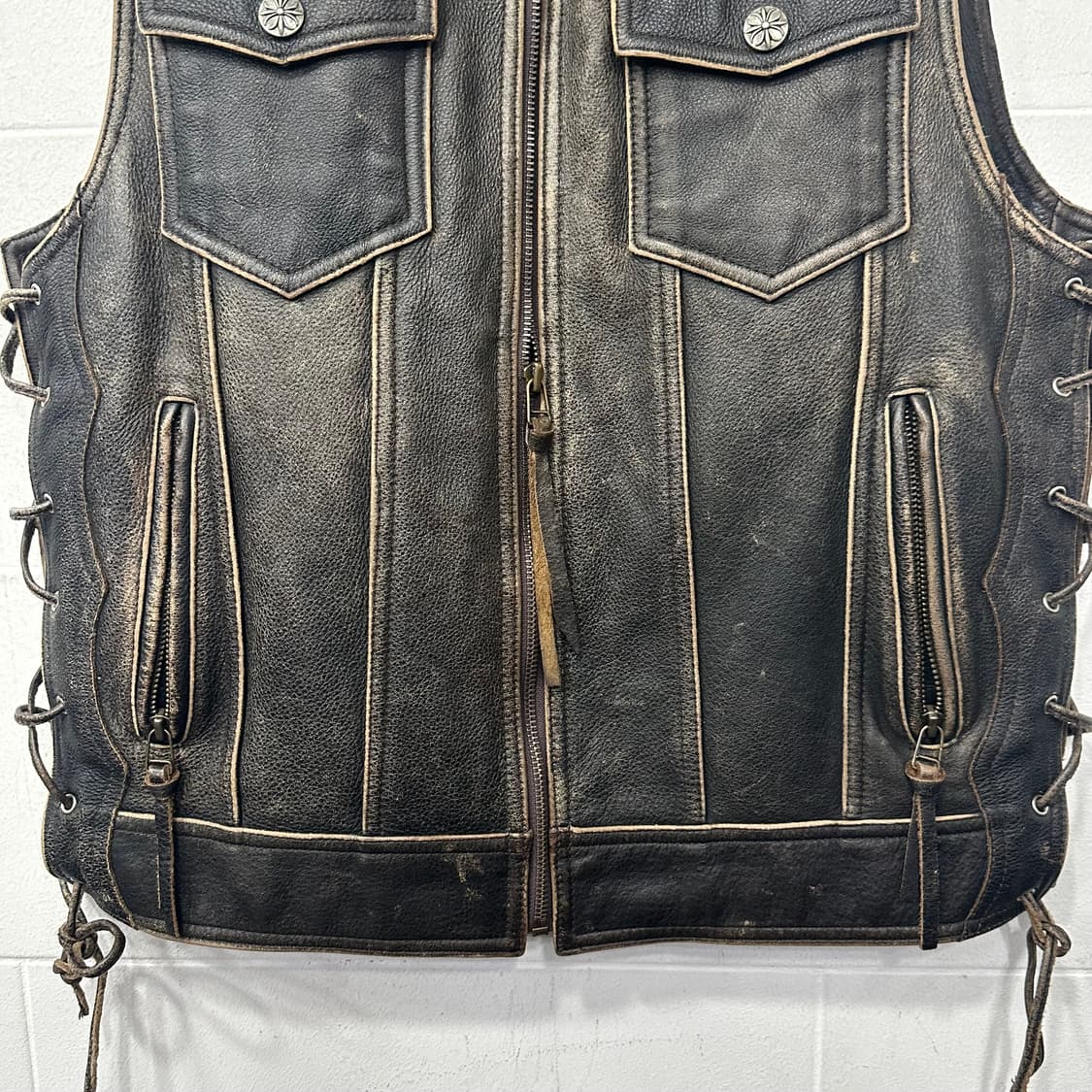 골드윙 가죽 조끼 상품이미지4