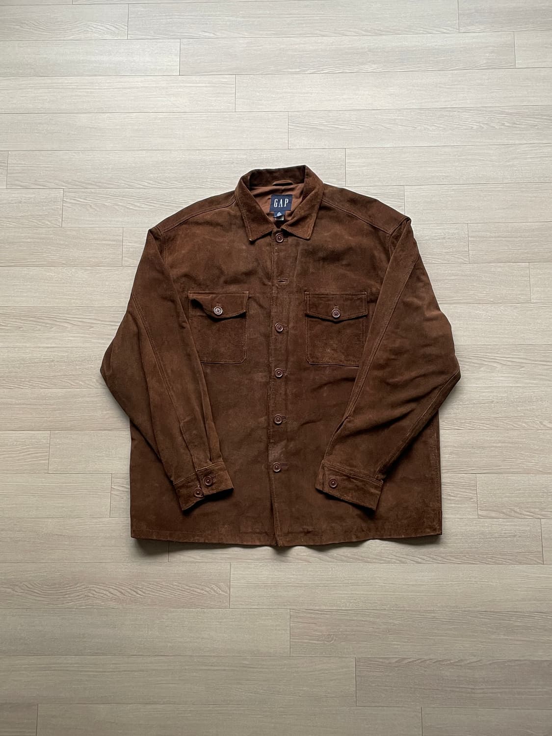 90s 올드갭 스웨이드 셔츠 자켓 레더 상품이미지1