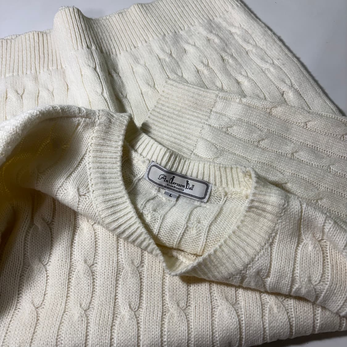 95 앤더슨벨 크림 꽈배기니트 상품이미지4