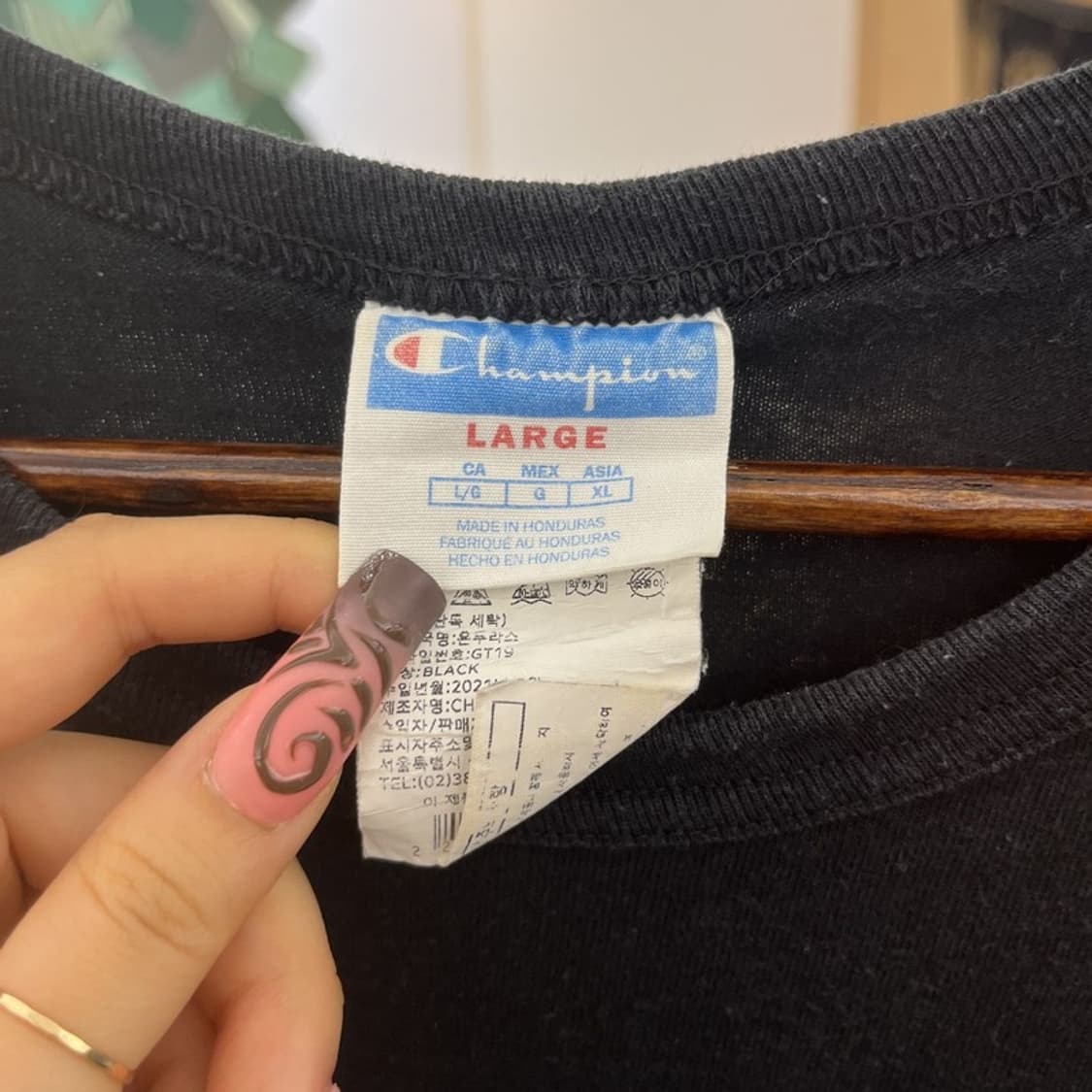 챔피온 빈티지 레트로 캐주얼 자수패치 반팔티 XL C12026 상품이미지5