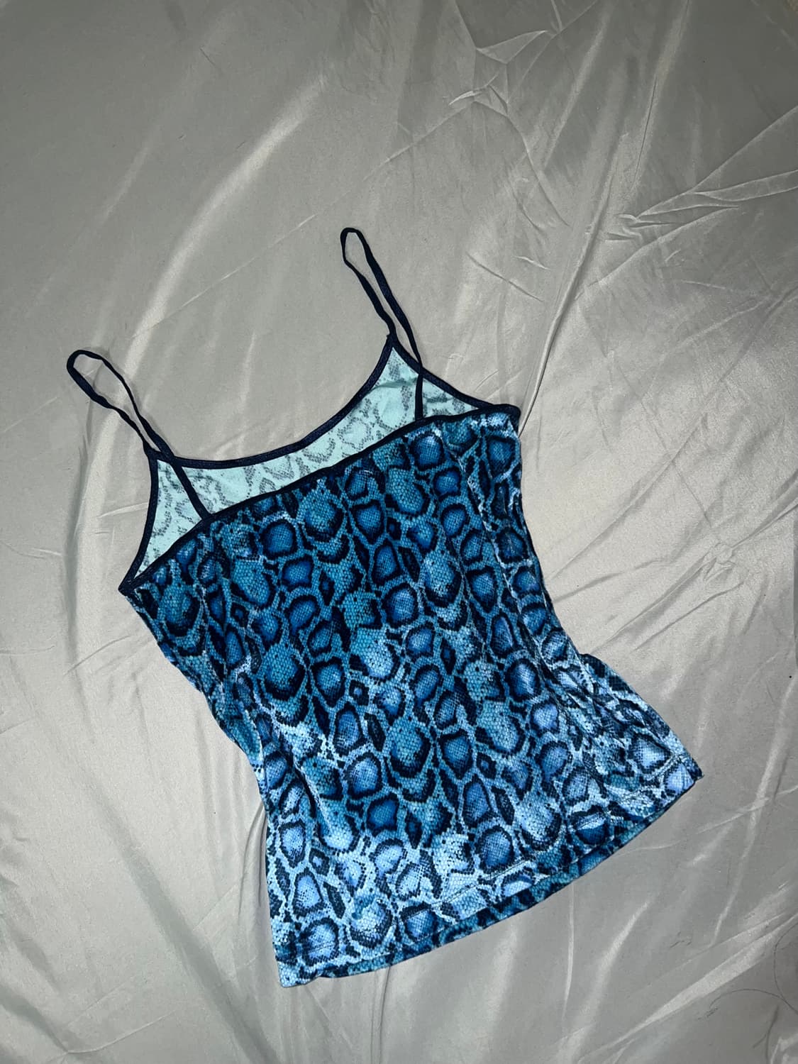 ✨vintage velvet blue python sleeveless✨ 상품이미지2
