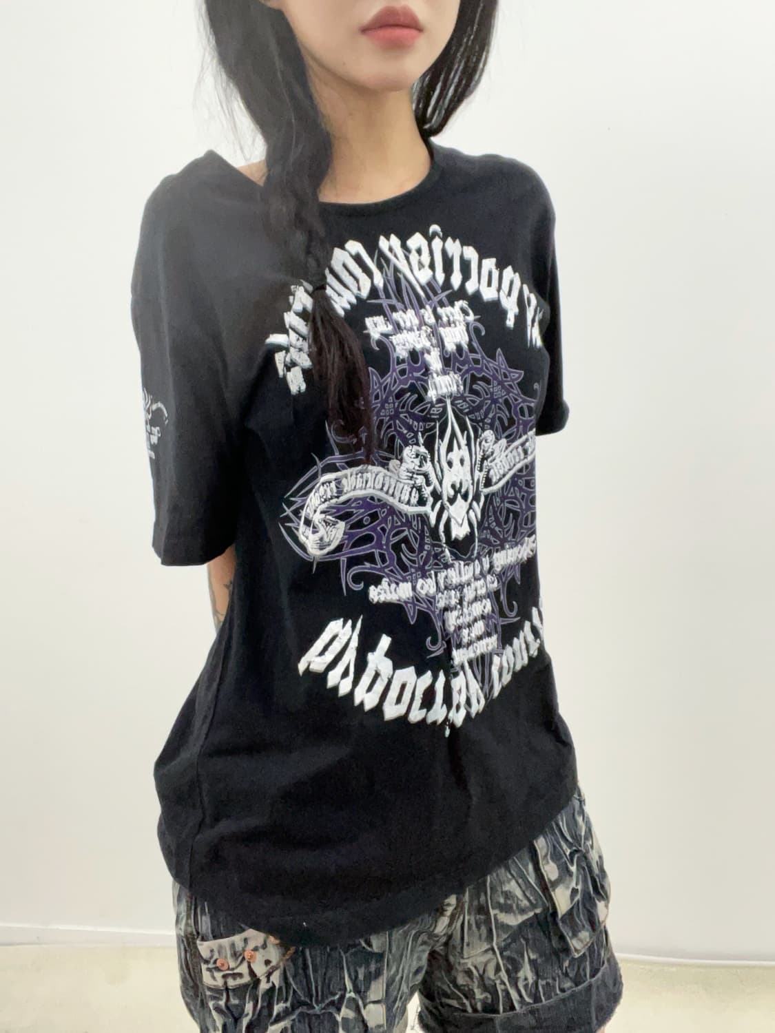 Black punk mood T-shirt 상품이미지5