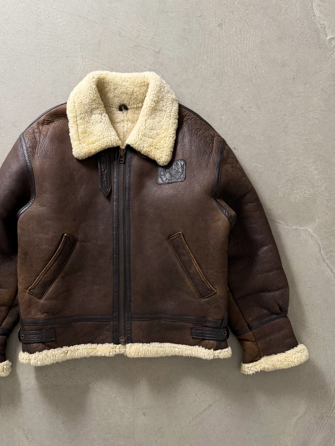 90s EDWIN Type B-3 Leather Bomber Jacket 상품이미지3