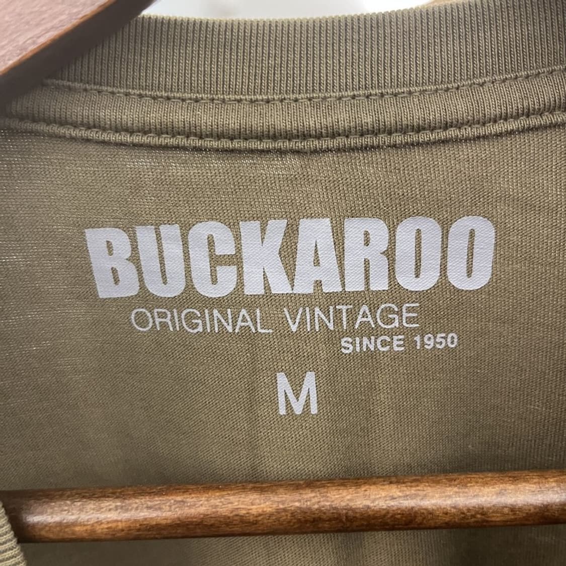 버커루 빈티지 스트릿 펑크 올리브그린 반팔 티 M C10890 상품이미지5