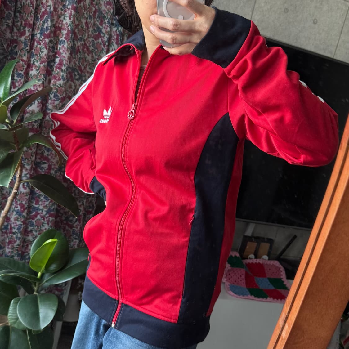 아디다스 레드 네이비배색 유로파 트랙탑져지 상품이미지2