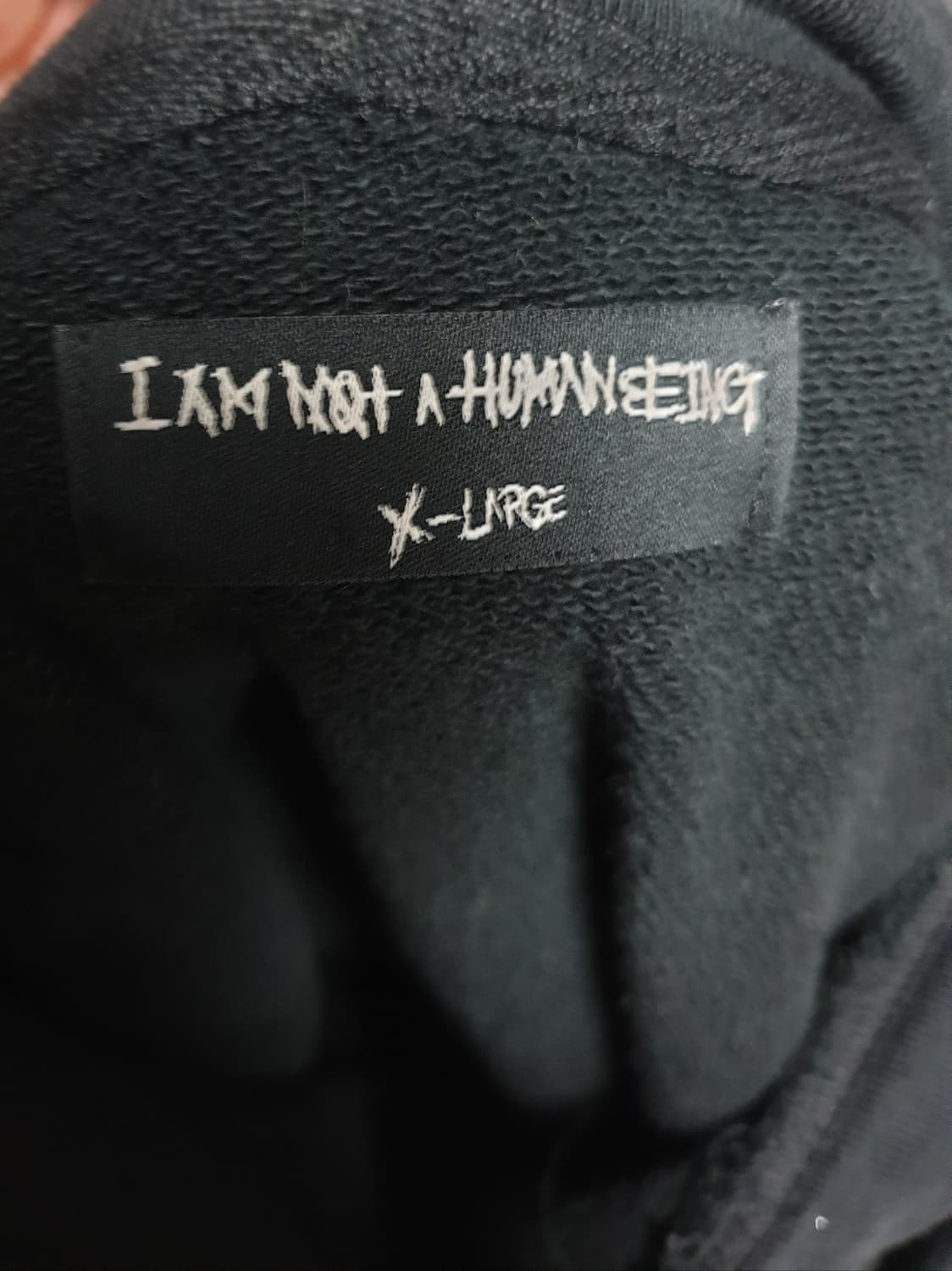 아임낫어휴먼비잉  클래식 레터링 혜비 후드티 블랙 (XL) 상품이미지4